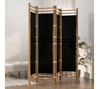 paravent pliable 4 pièces 160 cm bambou et toile