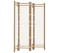 Cloison de séparation pliante 4 panneaux 160 cm Bambou et toile
