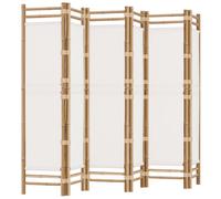 Paravent pliable à 6 panneaux en toile de bambou naturel 240 cm pour intérieur et extérieur