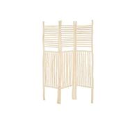 Paravent pliable avec 3 panneaux en bois et corde en coton - Longueur 119 x Profondeur 4 x Hauteur 169,5 cm - -