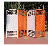 Paravent pliable en osier tissé à la main avec double charnière pour chambre à coucher, bureau à domicile