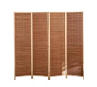 Paravent Pliable en Osier Tressé À La Main, Idéal for Séparer Une Pièce, Un Bureau Ou Une Chambre D'étudiant.(Color1,120x40cm-6Pieces)