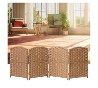 Paravent pliable en osier tressé à la main pour salon, chambre à coucher et bureau 4/5/6 panneaux