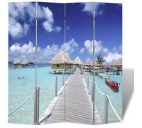 Paravent pliable VIDAXL en bois - 160 x 170 cm - Motif plage