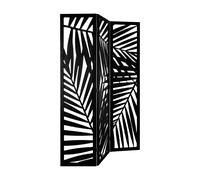 Paravent ""Akira"" feuille bois noir H170cm - Atmosphera createur d'interieur