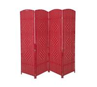 Paravent Pliant, Séparateur De Pièce Autonome, en Osier Fait À La Main, for Bureau, Salon, Dortoir Ou Appartement(Color-1,120X40CM-5 Piece)