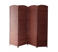Paravent Pliant, Séparateur De Pièce Autonome, en Osier Fait À La Main, for Bureau, Salon, Dortoir Ou Appartement(Color-2,100X40CM-6 Piece)