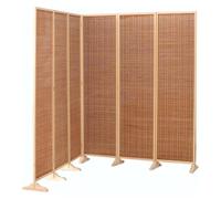 Paravent portable en bois - Séparateur mural pliable en bambou 170 x 200 cm Idéal pour la maison, le bureau et les espaces événementiels