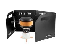 Paravent pour cuisinière en plein air - protection coupe-vent pour pliable avec sac de transport, pique-nique à 4 plis pour barbecue de conduite autonome