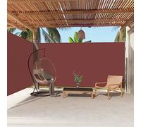 Paravent rétractable pour extérieur, 200 x 600 cm, protection UV, pare-soleil latéral pour terrasse et balcon, enroulable automatique, tissu marron