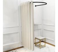 Paravent, Séparateur de pièces Boutique de Vêtements Cabine D'essayage avec Support en U Noir, Simple Paravent Séparateur de Pièce pour Ateliers de Couture, Coulisses de Théâtre, Salles D'inspection A