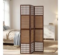 Paravent Séparateur Interieur Diviseur 3 Pan Cloison en Bois Bambou Homestyle4u
