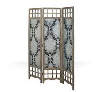 Paravent Séparateur Interieur Diviseur 3 Pan Cloison en Bois Blanc Homestyle4u