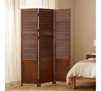 Paravent Séparateur Interieur Diviseur 3 Pan Cloison en Bois Noir Homestyle4u