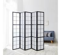 Paravent Séparateur Interieur Diviseur 5 Panneaux Cloison Bois Shoji Homestyle4u