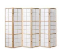 Paravent Séparateur Interieur Diviseur 6 Panneaux Cloison Bois Shoji Homestyle4u