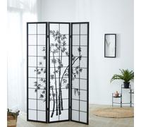 Paravent separateur japonais bois noir bambou séparateur interieur Homestyle4u