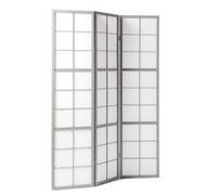 Paravent shoji gris 3 panneaux en bois ? séparateur de pièce pliable