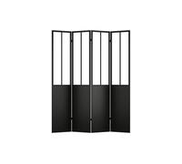 Vente-unique - Paravent Style Atelier Industriel en métal 4 pans - L. 160 x H. 178 cm - Noir - KALEVI