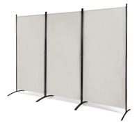 cloison de séparation à 3 panneaux paravent pliable giantex blanc 260 x 183cm avec charnières résistantes en acier Blanc G