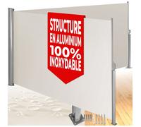 Paravent - TECTAKE - Brise vue rétractable de balcon jardin et terrasse occultant double en PVC et aluminium 6 m x 2 m - Beige