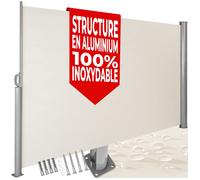 Paravent - TECTAKE - Brise vue rétractable de balcon jardin et terrasse occultant en PVC et aluminium 3 m x 18 m - Beige