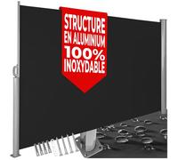 Paravent - TECTAKE - Brise vue rétractable de balcon jardin et terrasse occultant en PVC et aluminium 3 m x 16 m - Noir
