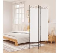 vidaXL Paravent 350150 4 panneaux 160x200 cm tissu blanc