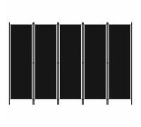 vidaXL Cloison de séparation 5 panneaux Noir 250 x 180 cm
