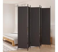 vidaXL Cloison de séparation 5 panneaux pliable tissu marron 250x220 cm