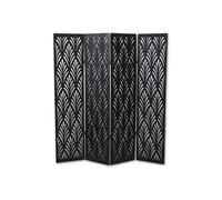 Paravent végétal en Bois Composite 4 pans, Coloris Noir H170 x L160 cm -PEGANE-