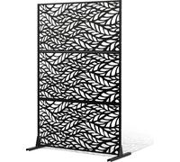 VEVOR Brise-Vue en Métal, 120x183 cm, Panneau Intimité Autoportant avec Support, Écran de Confidentialité Décoratif, Paravent Séparateur Extérieur pour Patio, Balcon, Salle Intérieure, Jardin, Noir