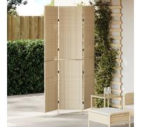 Paravent vidaXL 3 panneaux pliable beige 146x200 cm en poly rattan