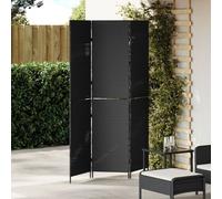 Paravent vidaXL 3 panneaux pliable noir 146x180 cm en poly rattan