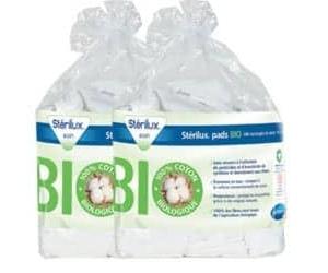 PARAVOSTRA HARTMANN | Stérilux Pads Bio Rectangles Coton | Parfait pour les soins de l'hygiène du visage et de la peau | Ne peluche pas | 100% et Bio | Fabriqué en France | Lot de 2x160 unités
