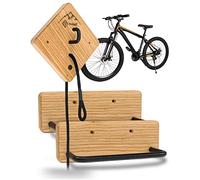 PARAX Support de vélo - Support mural pour vélo - Rangement intérieur - Pour VTT, vélo électrique, vélo de route, vélo Gravel Bike - jusqu'à 35 kg - En bois - Premium