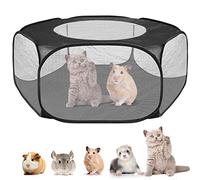 Parc à Animaux Pliable Parc à Chiots, Parc Enclos pour Chien Interieur Extérieur Tente pour Animaux de Compagnie, imperméable et Respirant, pour Chats Lapins Hamsters Chinchillas hérisson (Noir)