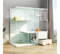 Parc à Chat pour Chat - Grande Cage intérieure pour Furet, Cage pour Chien de Petite Taille, enclos extérieur pour Chat, chenils en Fil métallique Amovibles, hamac pour Chat, Cage pour Anima