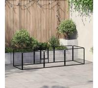 vidaXL Parc pour chiens 12 panneaux – Acier enduit de poudre 80 x 60 cm Noir