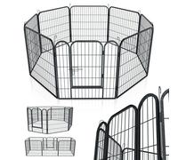 Parc à chiots en métal Noir 160 x 80 cm