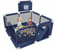 Parc à jeux portable et pliable pour animaux de compagnie (180 x 180 cm) | Convient pour une utilisation intérieure et extérieure | Enclos en filet respirant pour chiots et chatons | Parc d'activité f