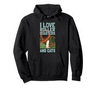 Parc à thème I Love Roller Coasters and Cats Cat Lover Sweat à Capuche