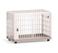 Parc Animaux Cage A Chien Niche for Chien Interieur Deux Portes avec roulettes Pivotantes Et Protège-Couche Cadre en Résine Enclos Chienn Aux Petits Chiens(82.5 * 56.5 * 62.9cm)
