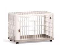 Parc Animaux Cage A Chien Niche for Chien Interieur Deux Portes avec roulettes Pivotantes Et Protège-Couche Cadre en Résine Enclos Chienn Aux Petits Chiens(65.8 * 50.7 * 56.1cm)