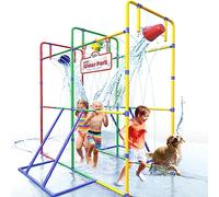 Parc aquatique d'arrière-cour avec roue d'éclaboussures, seaux de chasse pour enfants en plein air dernière intervention