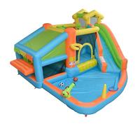 Parc aquatique gonflable pour enfants avec ventilateur, toboggan, pataugeoire et panier de basket-ball, château gonflable avec jeu d'eau et cuisine de jeu, tissu Oxford, appareil de jeu d'extérieur