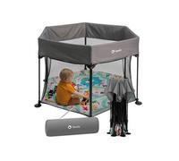 LIONELO Roel, parc bebe, pliant, de grandes 135x118x83 cm, protection anti-pliage LockGuard, lit bébé, mobiles, parcs, tapis de jeu, grand et stable, fond renforcé (Gris)