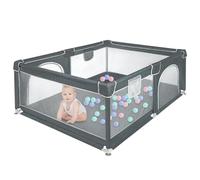 Parc Bébé, 160x120 cm, d'Activité pour Enfants avec Base, modulable, pliable, grand parc pour enfant en bas âge Avec Porte Zippée (gris)