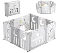 Parc Bébé, Barrière de Sécurité Portail Parc L, Parc Bébé en Plastique Ecologiques, Adapté aux Enfants de 0 à 6 Ans (10 Panneaux)