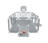 Parc Bébé -Bébé Barrière de Sécurité Portail Parc Lit pour enfant à l'intérieur et extérieur - Football, basket-ball, pompe, anneaux de main, ventouses-180 * 120 * 66cm-gris foncé